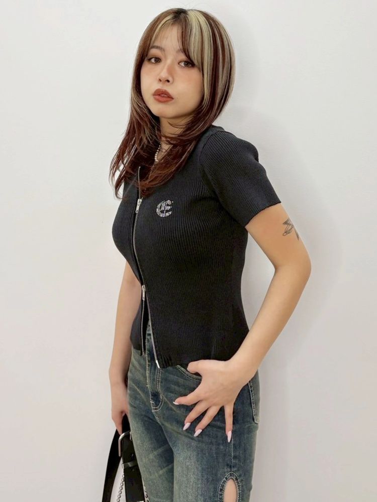 EVRIS ZIP ニットトップス