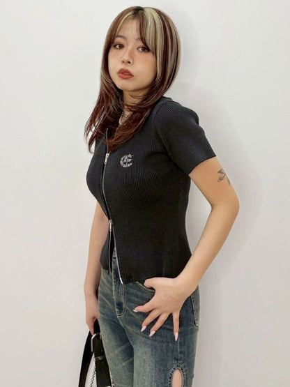 EVRIS ZIP ニットトップス