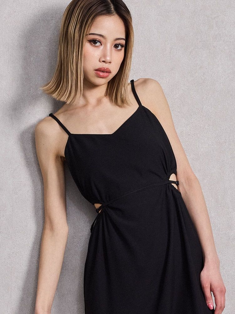 GYDA SIDE OPEN BACK RIBBON LONGワンピース