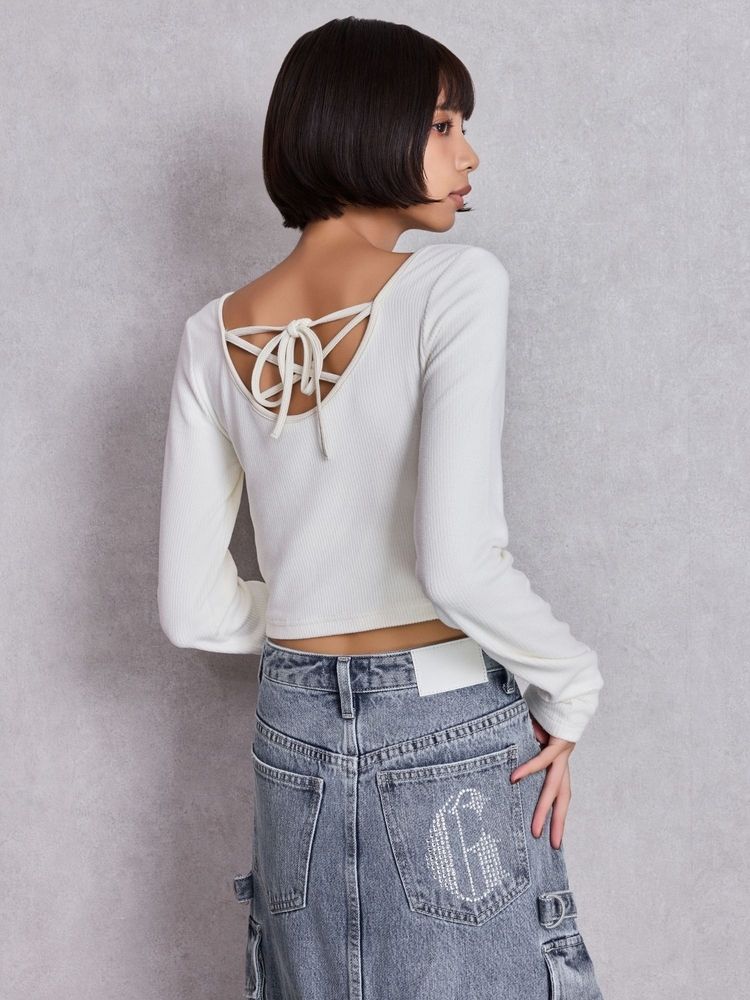 GYDA 2WAY レースアップラメテレコトップス