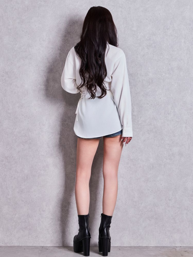 GYDA GYDAプレートサイドレースアップシャツ