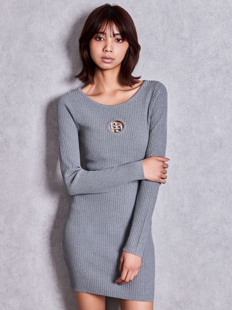 GYDA GG bijou MOLD long sleeve ニットワンピース