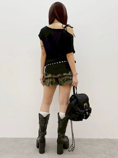 EVRIS スウェットフリルショートパンツ