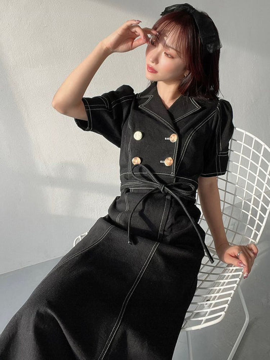 RESEXXY ギャザーデザインマーメイドワンピース