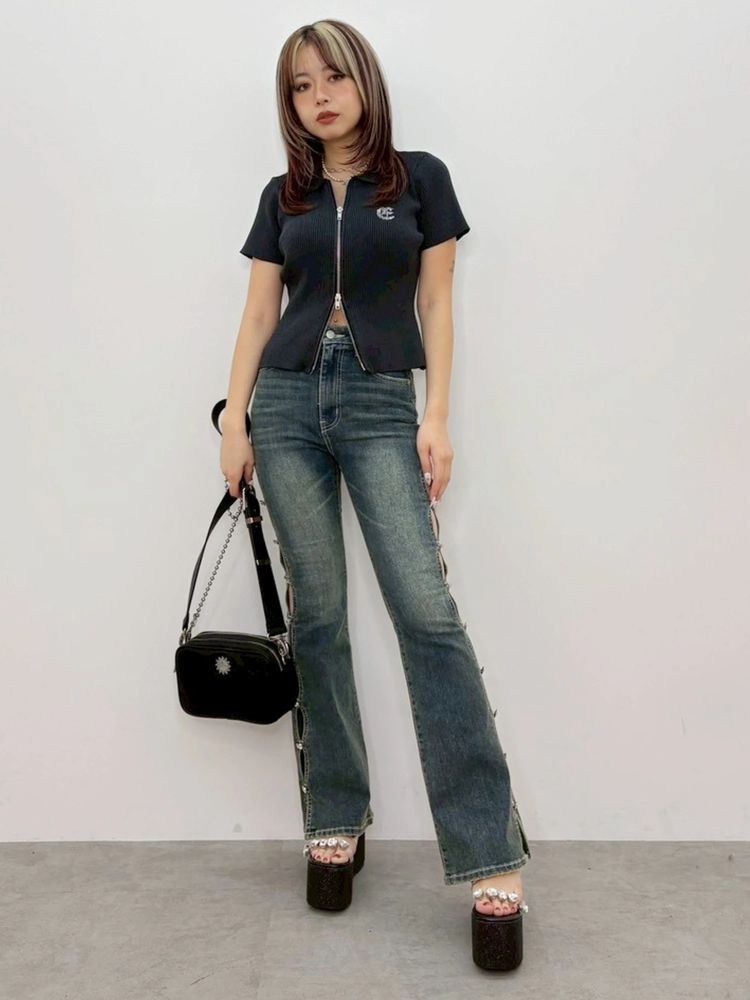 EVRIS ZIP ニットトップス
