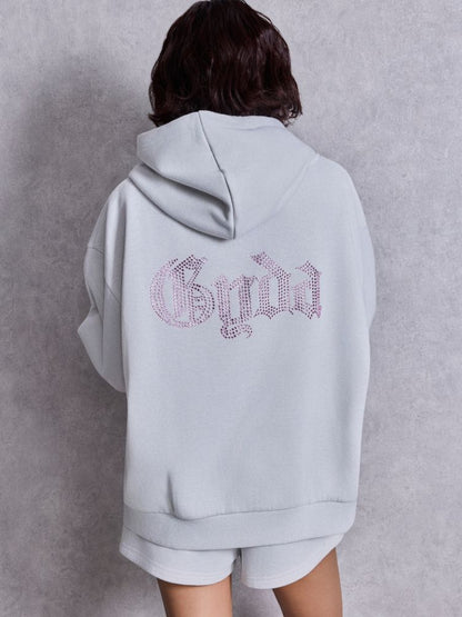 GYDA BACK GYDA ラインストーンラメパーカー