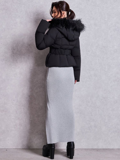 GYDA Symmetry GYDA プレート long sleeve ニットロングワンピース