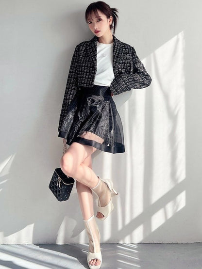 RESEXXY ツイードクロップドジャケット