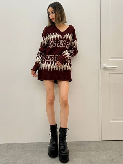 GYDA SymmetryGYDAノルディックニットトップス