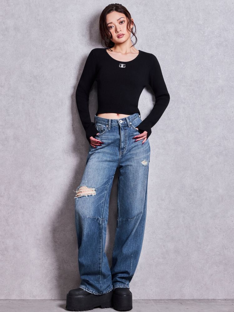 GYDA Symmetry GYDA プレート long sleeve ニットトップス
