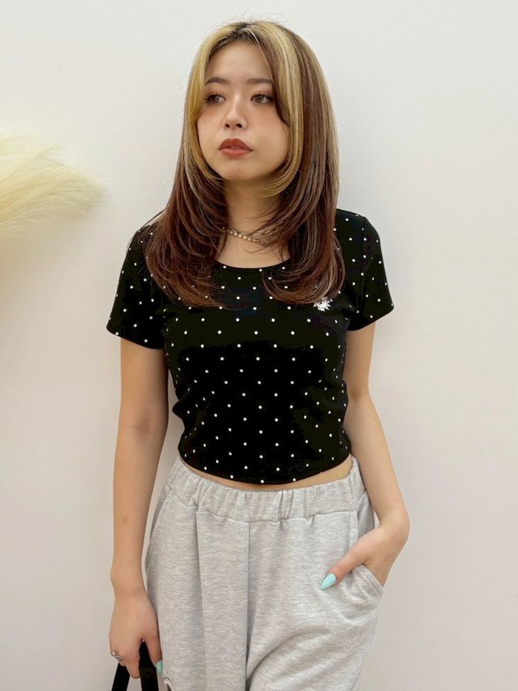 EVRIS ドットSUNNYショートTシャツ