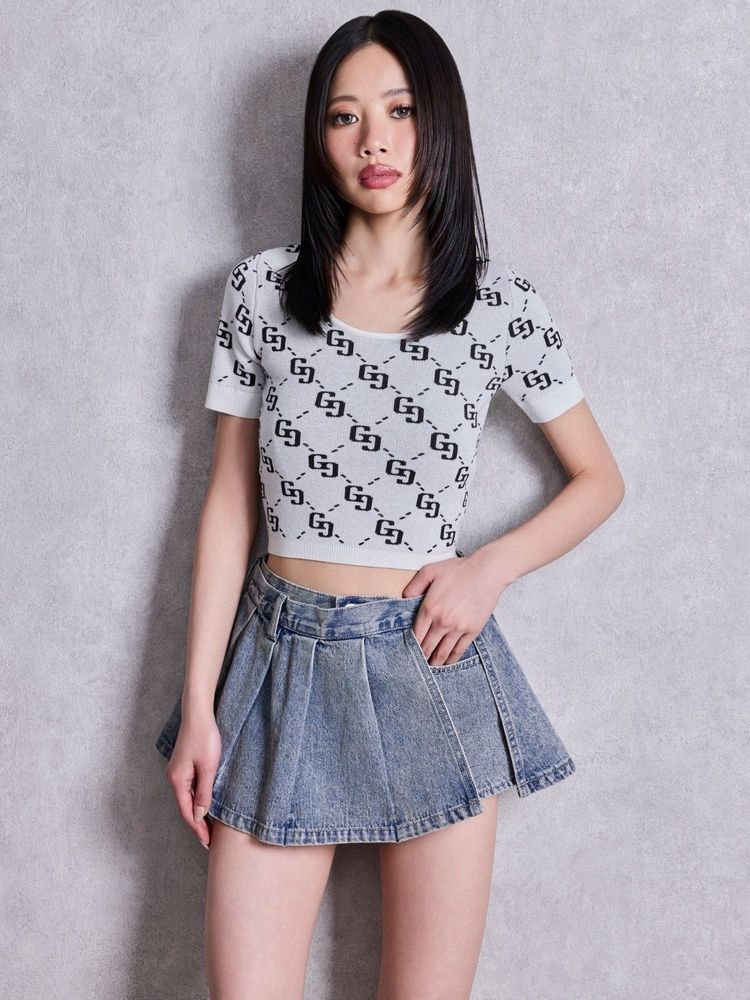 GYDA GG jacquard ラメニットTOPS