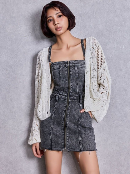 GYDA 2WAY メッシュブリーチニットトップス