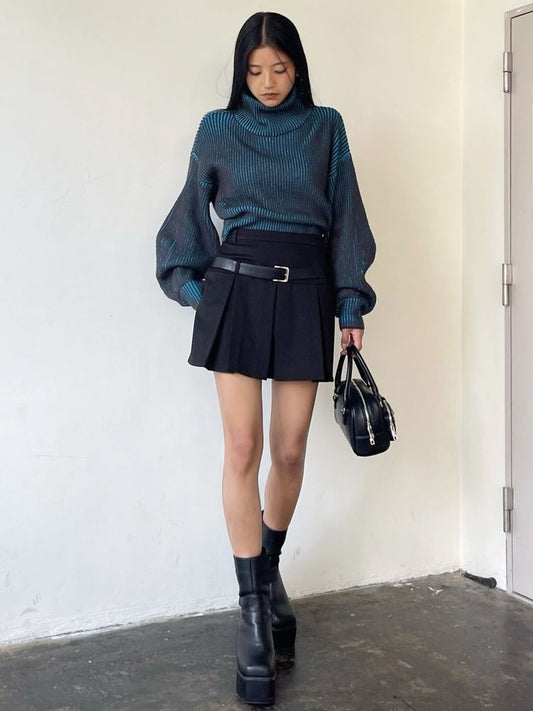 EMODA レイヤーベルトプリーツスカート