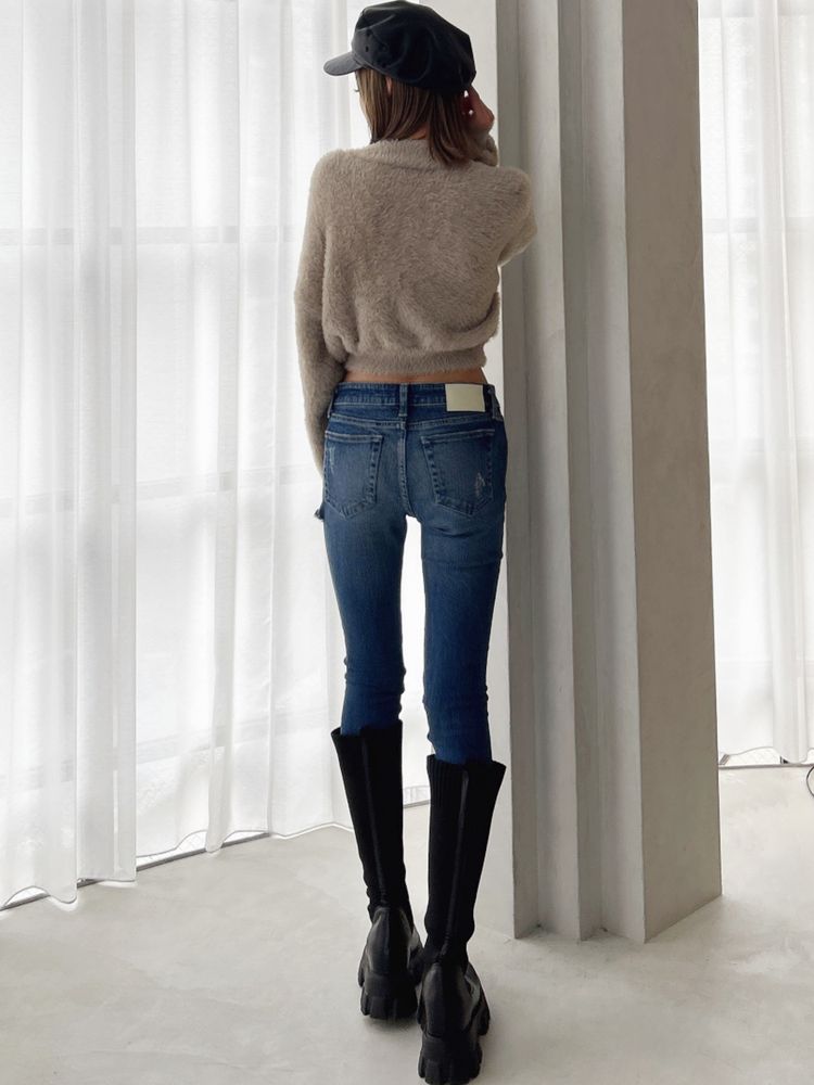 GYDA プレートシャギーニットトップス