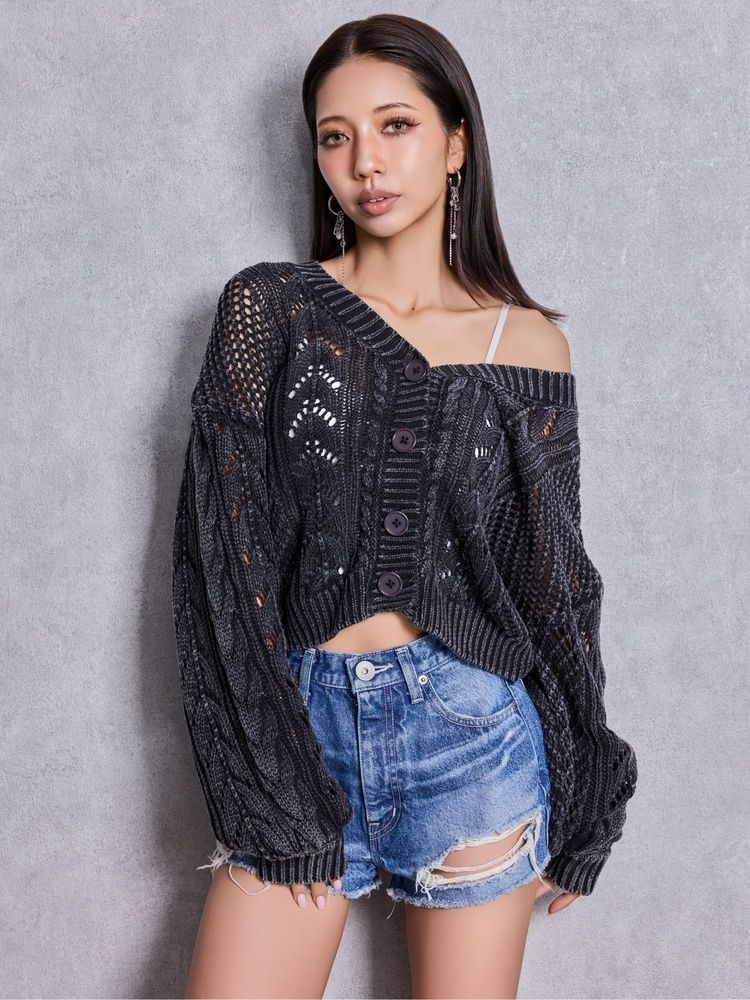 GYDA 2WAY メッシュブリーチニットトップス