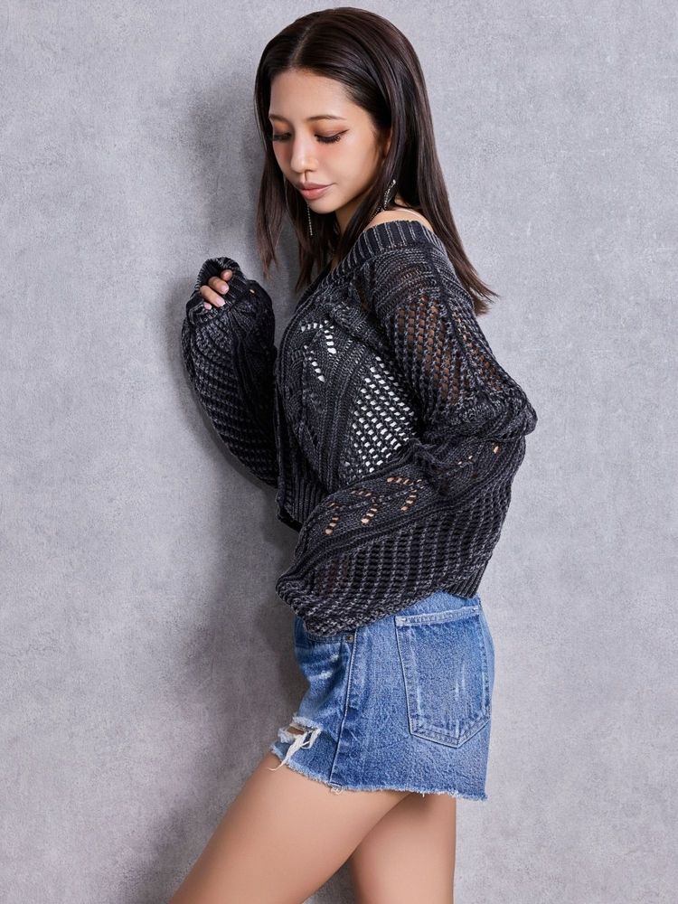 GYDA 2WAY メッシュブリーチニットトップス