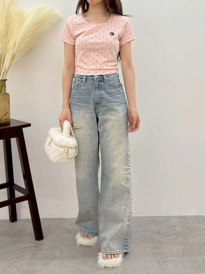 EVRIS ドットSUNNYショートTシャツ