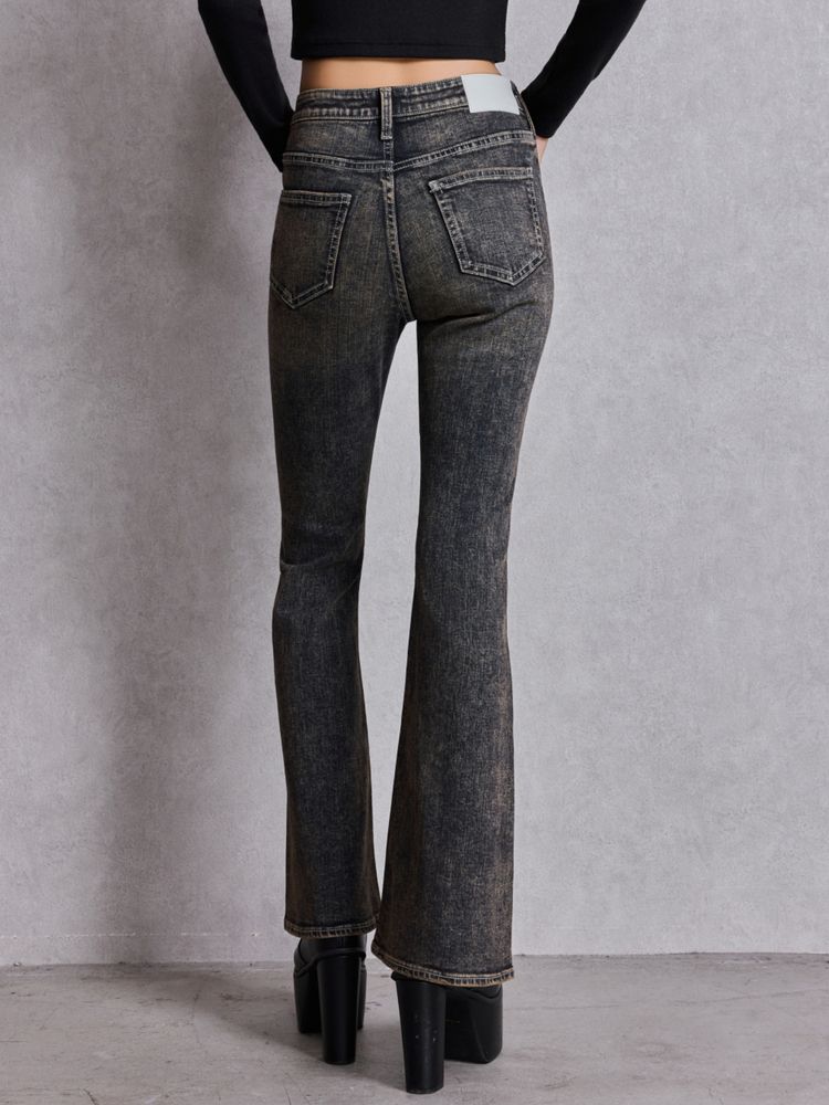 GYDA ハイウエストbijou フレアデニムパンツ