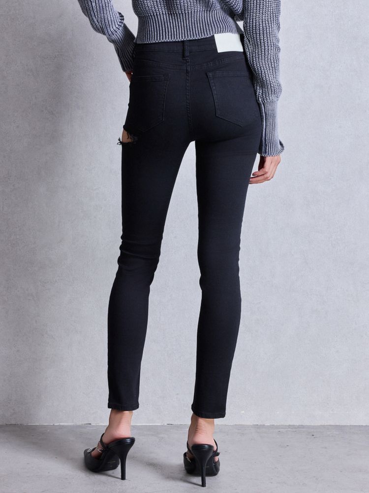 GYDA ミドルウエスト SIDE RIPPEDカラースキニーパンツ