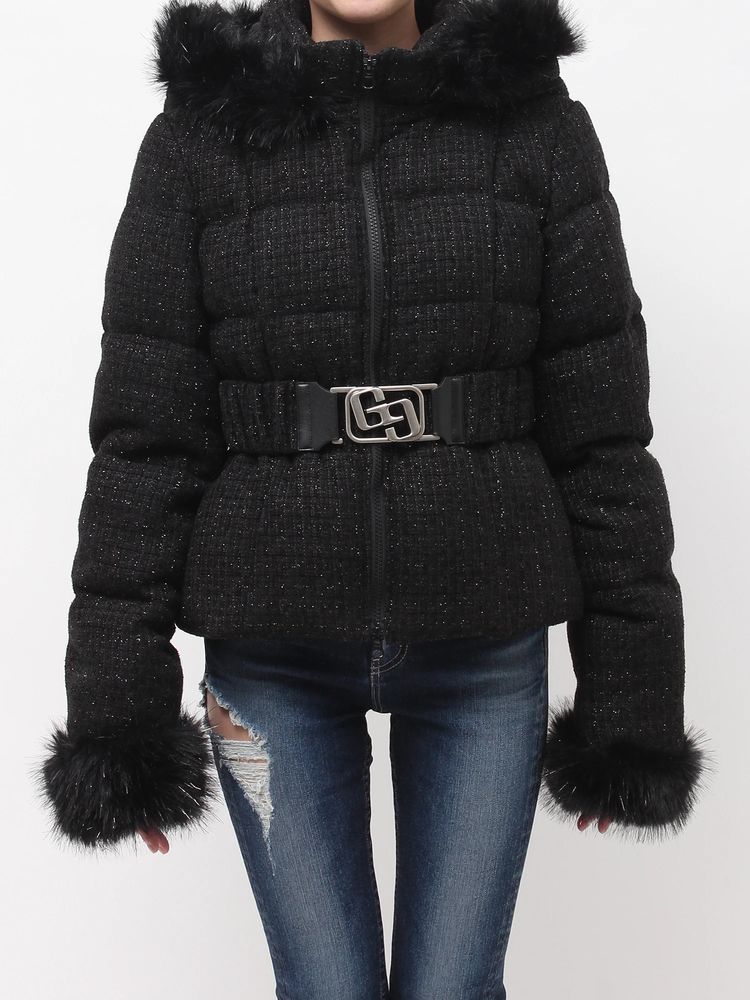 GYDA GG ベルト付き lame tweed ショートダウンコート