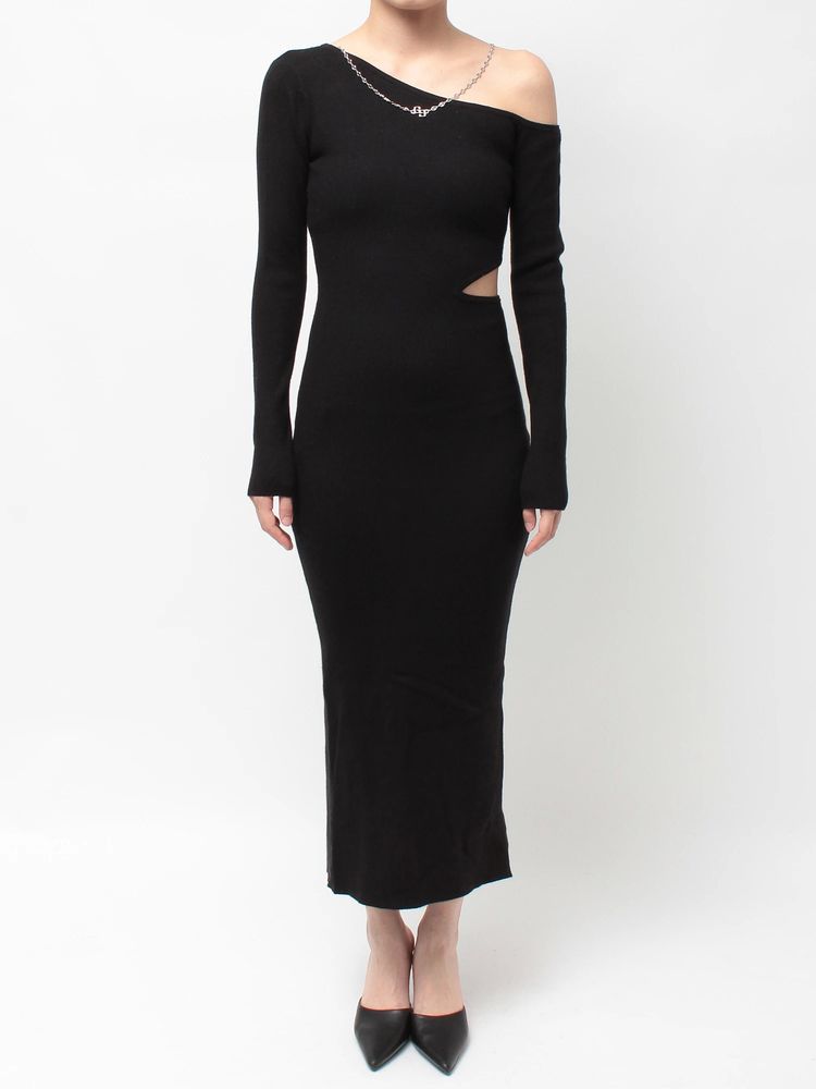 GYDA GG CHAIN LEFT OPEN LONG ニットワンピース