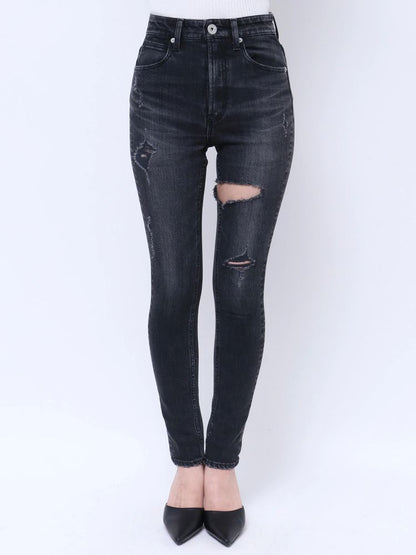 GYDA H/W thigh high ダメージデニムパンツ