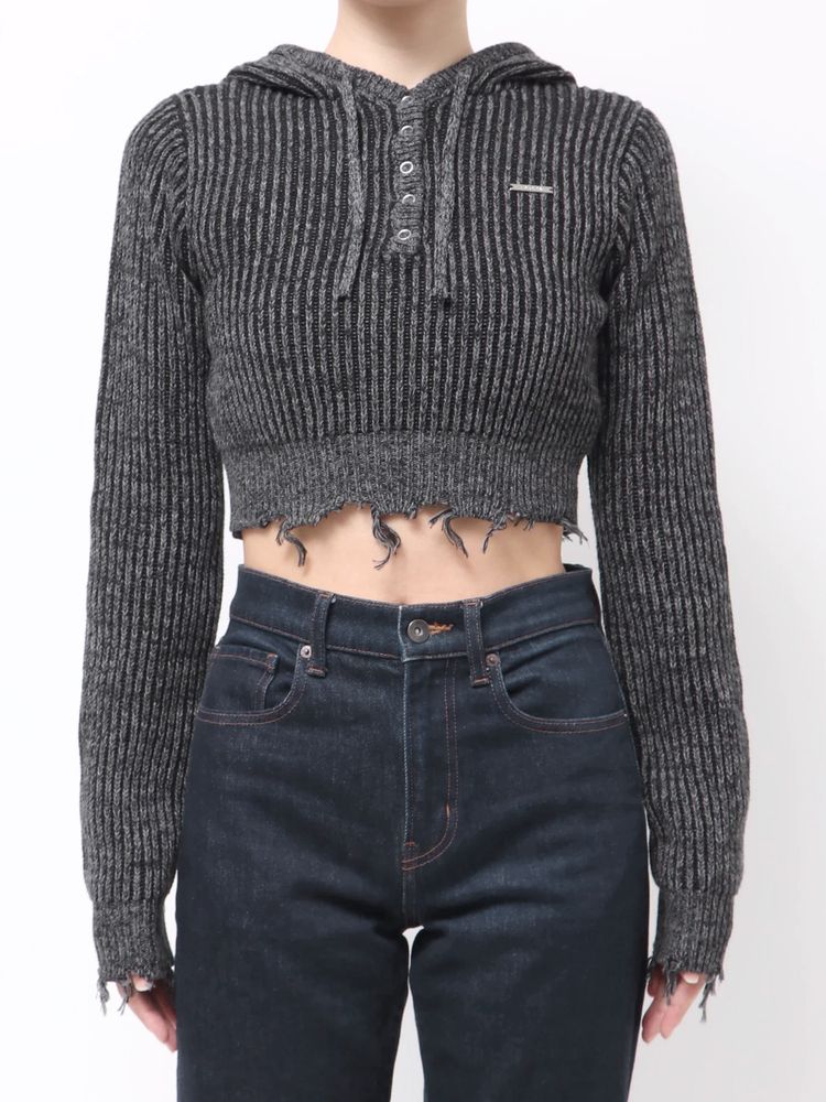 EMODA ダメージニットフーディ