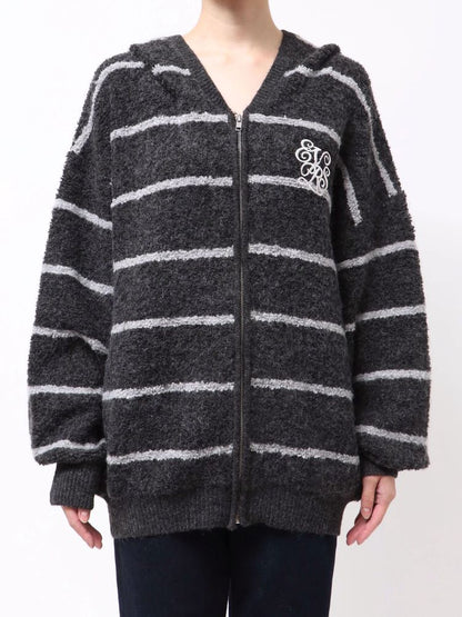 EVRIS オーバーサイズフードニットトップス