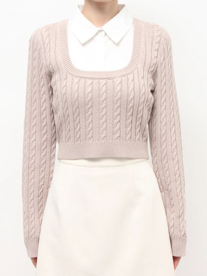 RESEXXY シャツドッキングケーブルニットトップス