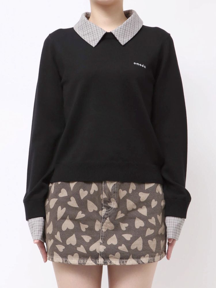 EMODA レイヤードシャツニット