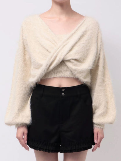 EMODA ショルダースキンクロップ2WAYニット