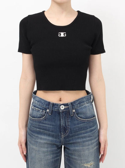 GYDA Symmetry GYDA プレートハーフスリーブニットTOPS