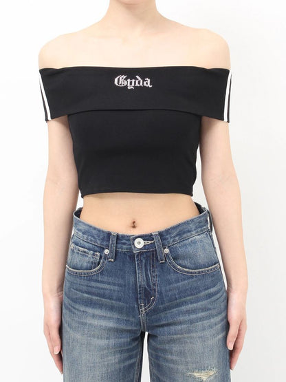 GYDA Gyda bijou サイドラインオフショルショートTOPS