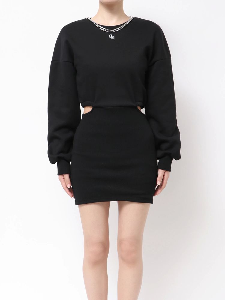 GYDA SIDE OPEN CHAIN GGスウェットワンピース