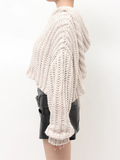 GYDA HANDニットライクショートHOODIE