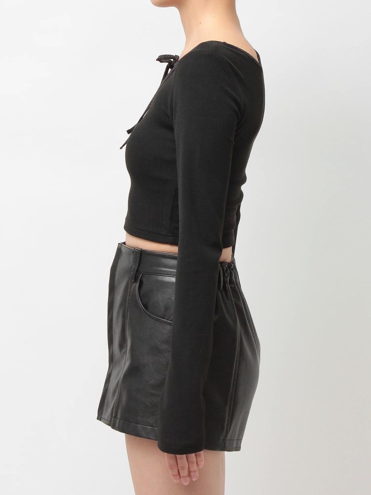 GYDA 2WAY レースアップラメテレコトップス