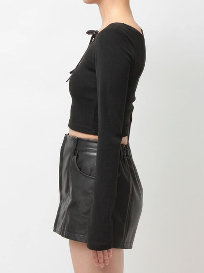 GYDA 2WAY レースアップラメテレコトップス