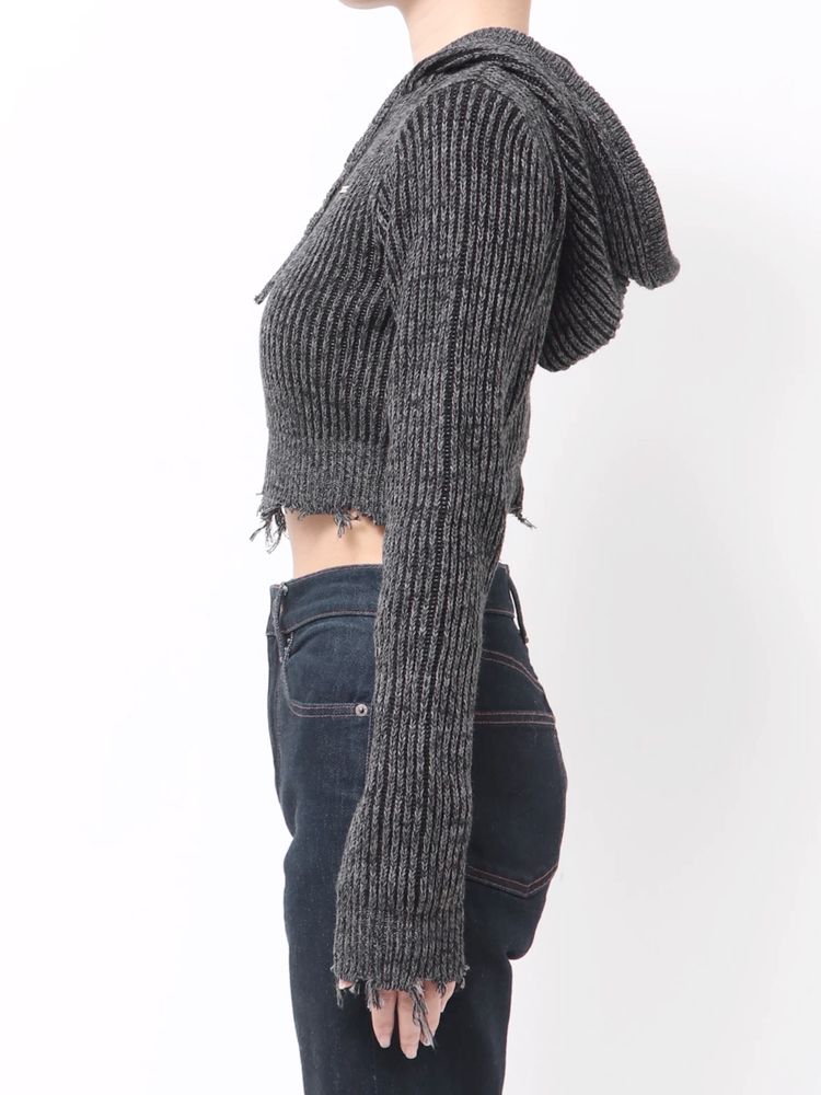 EMODA ダメージニットフーディ