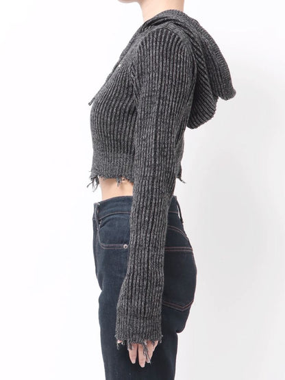 EMODA ダメージニットフーディ