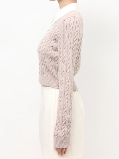 RESEXXY シャツドッキングケーブルニットトップス