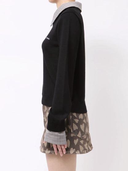 EMODA レイヤードシャツニット