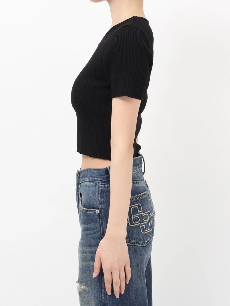 GYDA Symmetry GYDA プレートハーフスリーブニットTOPS