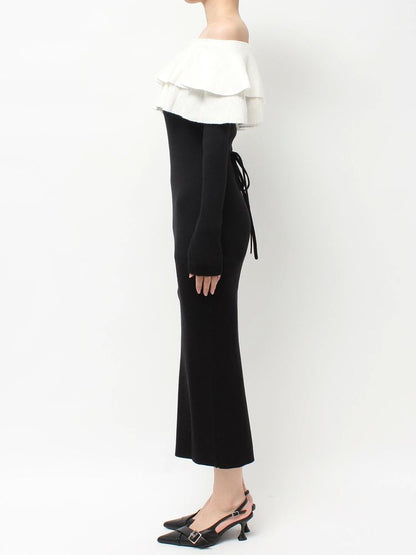 RESEXXY フリルタイトニットワンピース