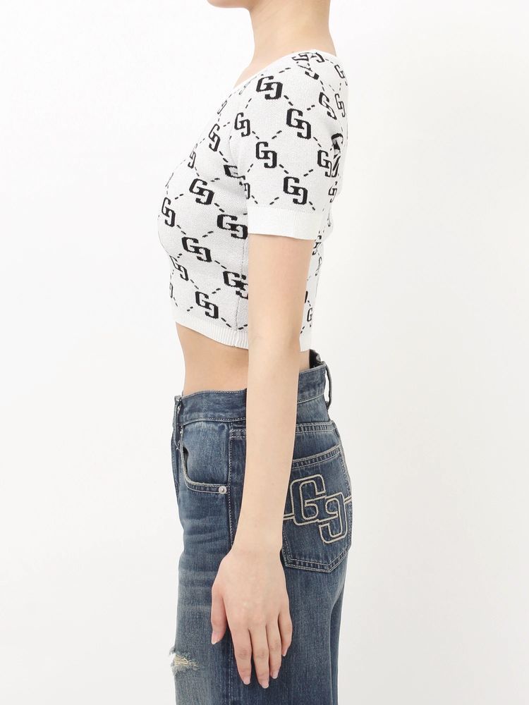 GYDA GG jacquard ラメニットTOPS