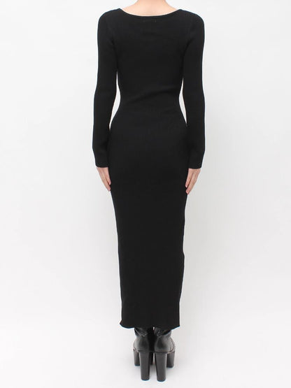 GYDA Symmetry GYDA プレート long sleeve ニットロングワンピース