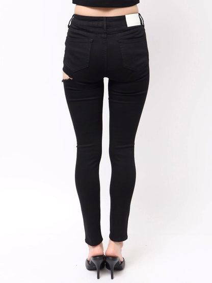 GYDA ミドルウエスト SIDE RIPPEDカラースキニーパンツ