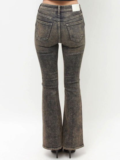 GYDA ハイウエストbijou フレアデニムパンツ