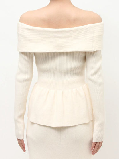 RESEXXY オフショルペプラムニットトップス