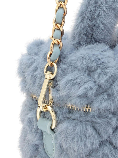 EVRIS フェイクファーキルティングバニティーBAG
